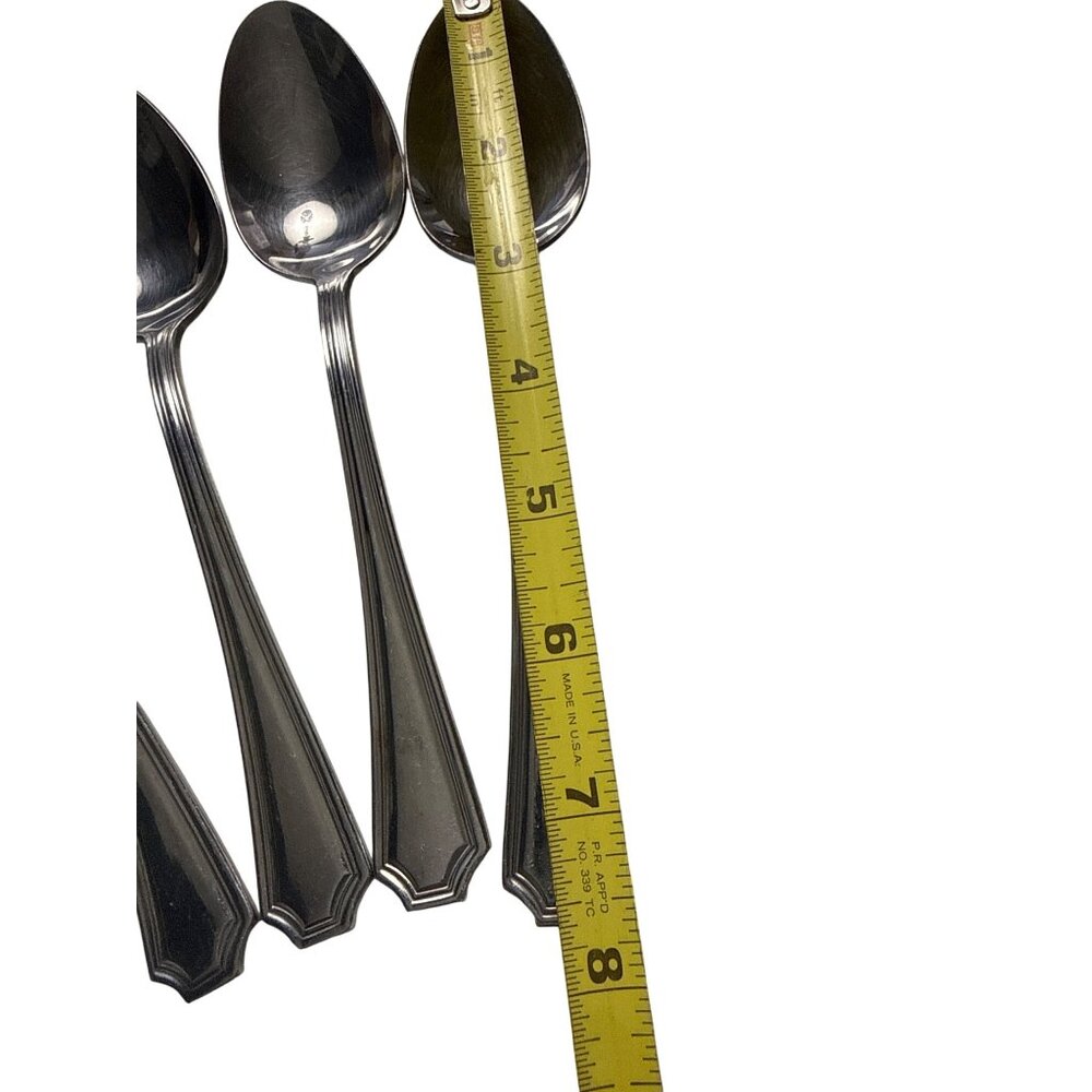 4 Wallace Silver Arlington Pattern Stainless Steel Tablespoons 7.5 Inches - Picture 3 of 4